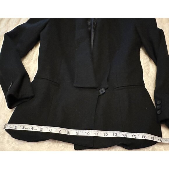 VINTAGE Women's Raspini Brand Black Blazer Jacket 100% Pure Wool Size XS/S - Picture 10 of 16